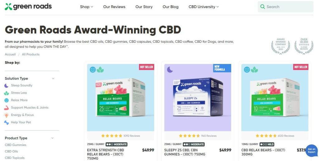 Green Roads - Products CBD