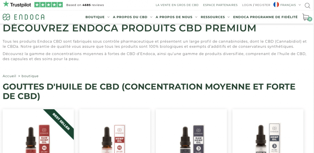 Endoca - Produits CBD