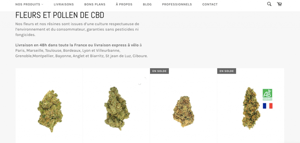 CBD Bicyclette - Fleurs et Pollen de CBD.