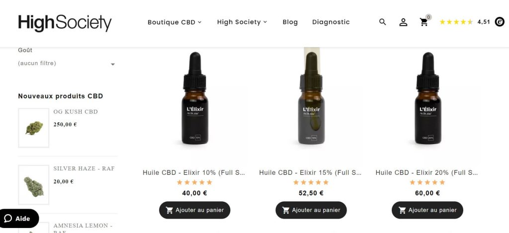 High Society - Huile CBD