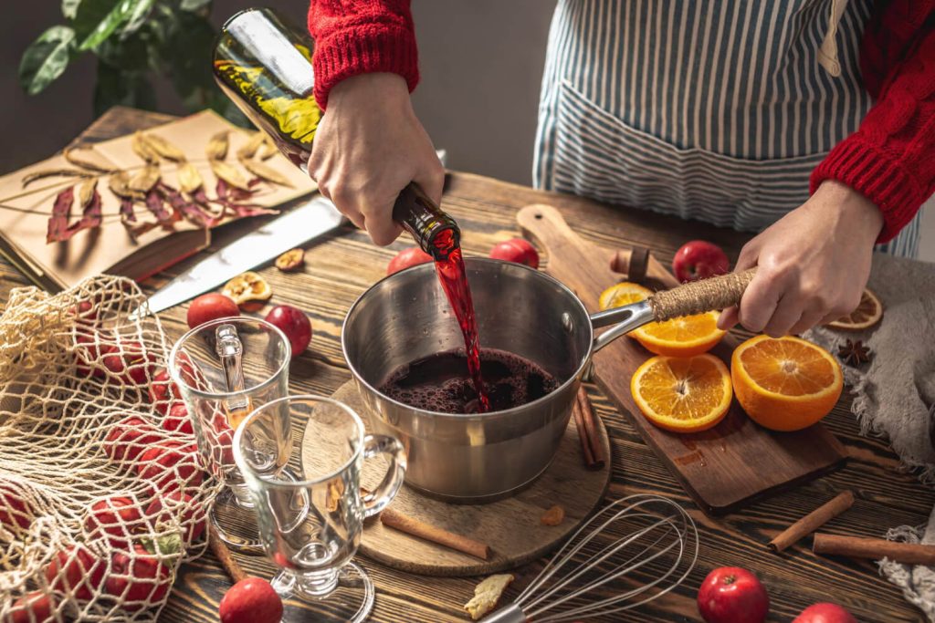 étapes de préparation du vin chaud au CBD