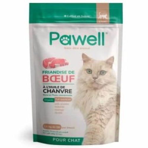 Friandises CBD goût bœuf pour chat Pawell