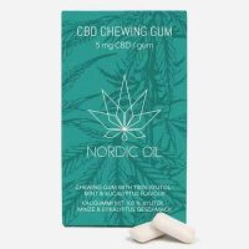 Nordic Oil : Chewing-gum CBD menthe et eucalyptus sans sucre 5mg